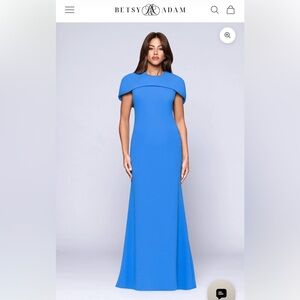Betsy & Adam Vibrant Blue Maxi Dress
